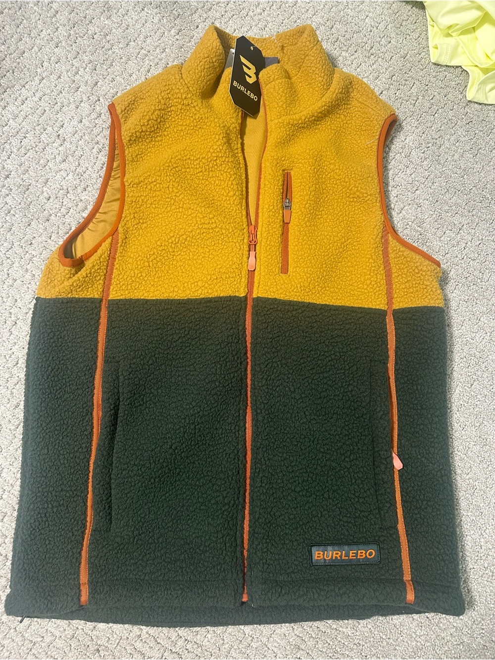 BURLEBO Montana Sherpa Fleece Vest Men’s Small NWT